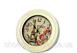 Настінний годинник "Paris" металевий у стилі Прованс круглий