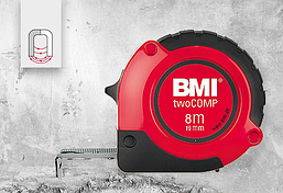 Рулетка вимірювальна 8 метрів магнітна twoCOMP BMI 472841021M