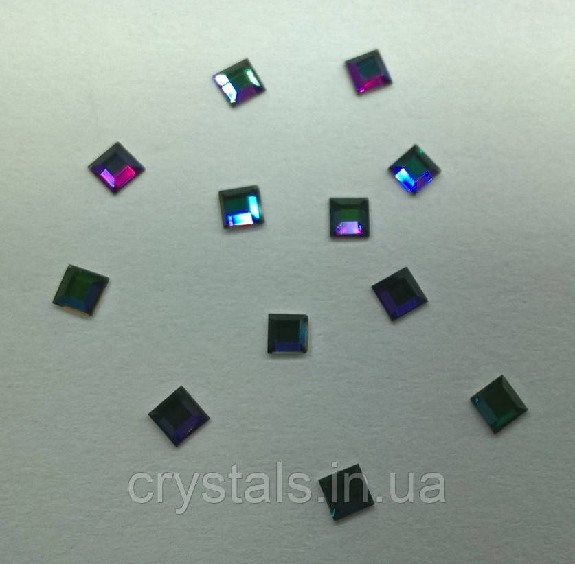 Стрази-квадрати Preciosa (Чехія) 3x3 мм Сrystal Vitrail Green