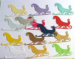 Вирубка з картону. Сани, 46х79 мм