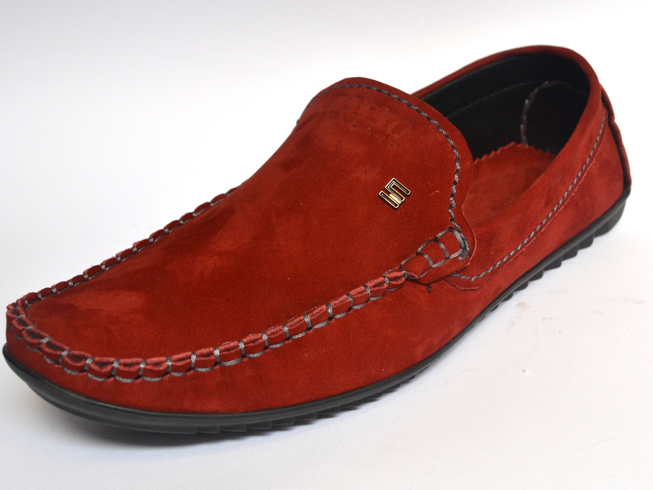 Замшеві мокасини чоловічі стильні червоні весняна взуття Rosso Avangard Alberto Red