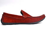 Замшеві мокасини чоловічі стильні червоні весняна взуття Rosso Avangard Alberto Red, фото 6