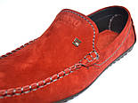 Замшеві мокасини чоловічі стильні червоні весняна взуття Rosso Avangard Alberto Red, фото 7