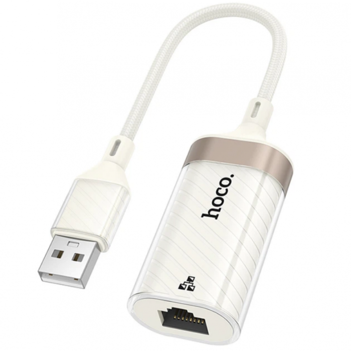 Сетевой адаптер USB to RJ45(LAN), 100 Мбит/с, HOCO UA41 / Сетевая карта / Интернет адаптер, фото 1