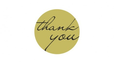 Наклейки НО-007. "Thank you" - O25мм. 10 шт.