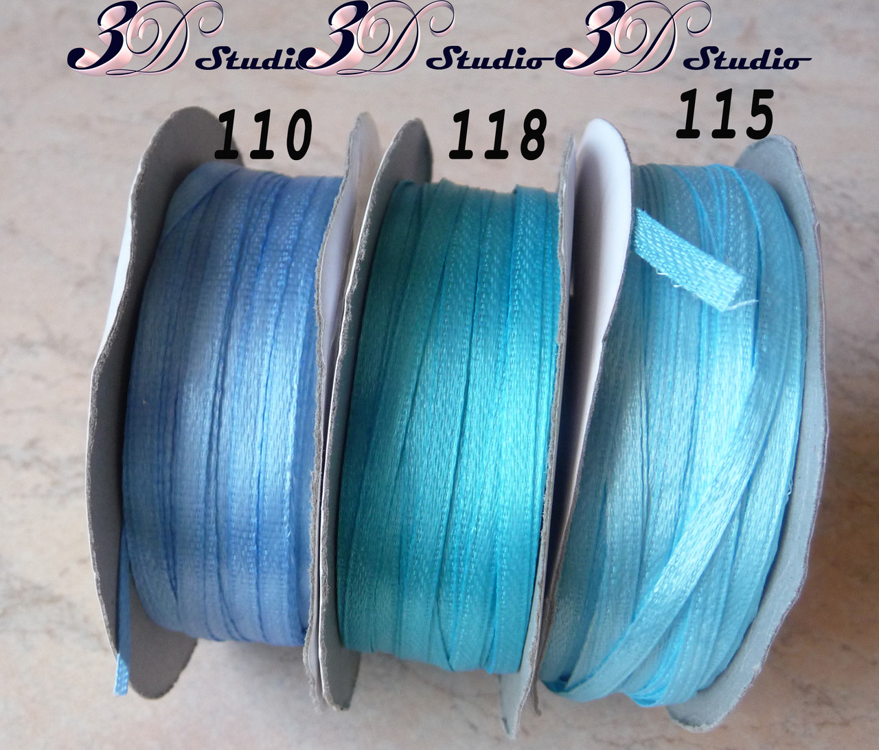 Стрічка атласна колір №118 шириною 0,3 см - від 10 м, фото 1