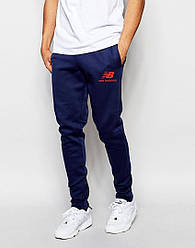 Спортивні штани New Balance, Нью Беланс, чоловічі, трикотажні, весна/осінь, синього кольору, S