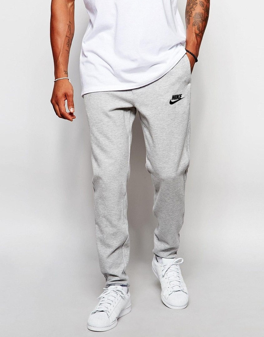 Спортивні штани Nike, Найк, чоловічі, трикотажні, весна/осінь, сірого кольору, S