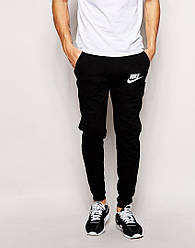Спортивні штани Nike, Найк, чоловічі, трикотажні, весна/осінь, чорного кольору, S