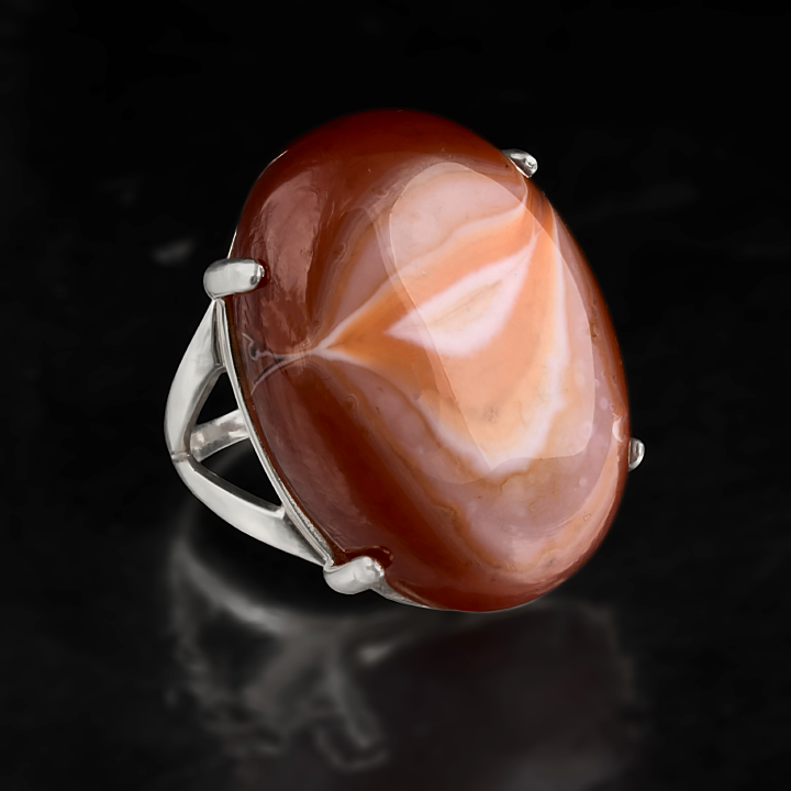 Агат, срібло 925, кільце, 411КА