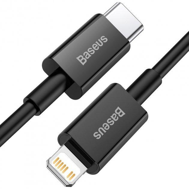 Кабель Baseus Type-C - Lightning 1 м PD 20W Швидка зарядка Чорний (CATLYS-A01), фото 1
