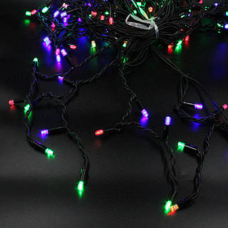 Xmas гирлянда LED 120 3.3Line Short curtain(Сосульки/Бахрома) M-2 Мультицветна 5 M Ул.+сое Черны пр