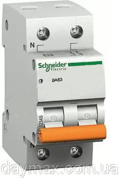 Автоматический выключатель двухполюсный Schneider electric 11213 ВА63 1Р+N 16А, Домовой - фото 1 - id-p520032047