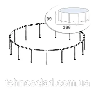 Набор: Каркас для каркасного бассейна Intex 10086-01. Размер 366 х 99 см (Prism Frame)