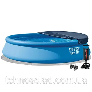 Надувной бассейн Intex 28158-4в1, 457 х 84 см (бассейн, подстилка, насос, тент)