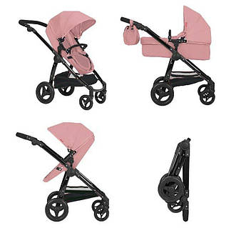 Коляска для куклы 2в1 CARRELLO ULTRA 9696 POWDER PINK с сумкой