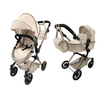 Коляска для куклы Carrello ALFA 9707 CREAM з сумкою