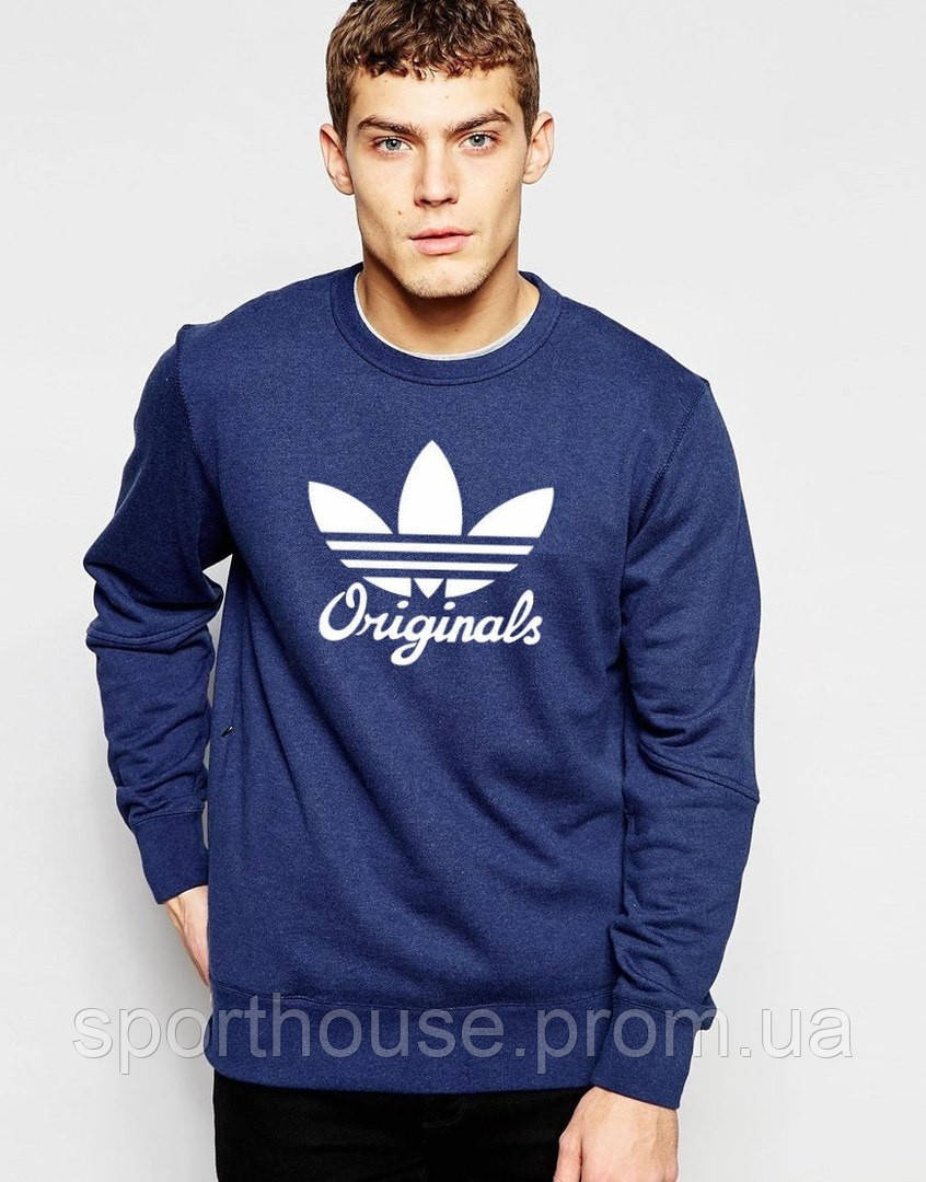 Спортивна кофта Adidas, Адідас, світшот адідас, трикотаж, чоловічий, синього кольору, XS