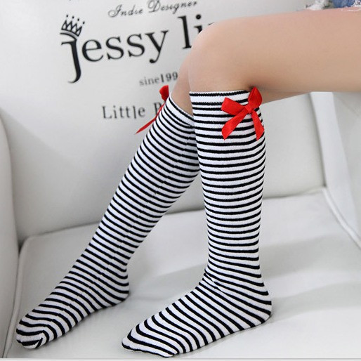 Гольфи - панчохи для дівчинки чорно-білі смугасті, фото 1