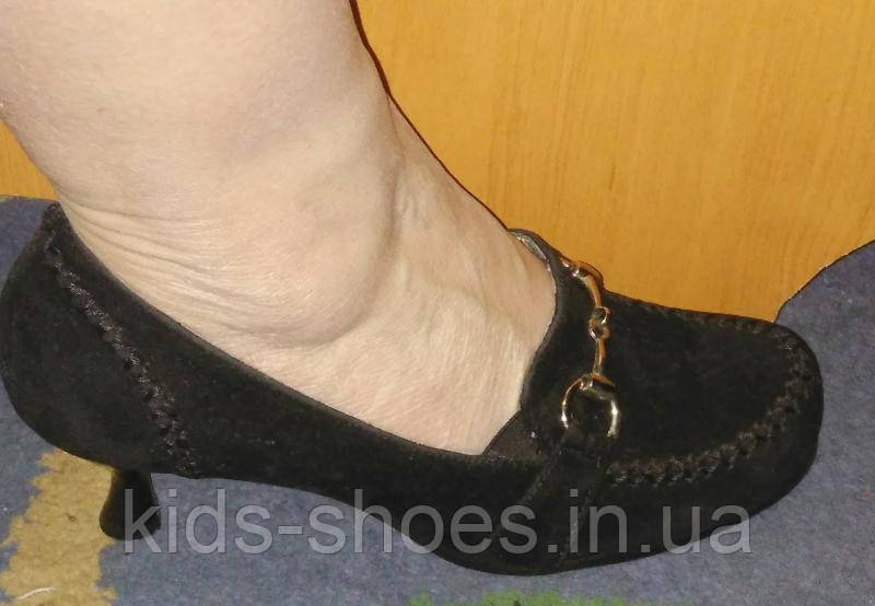 Туфлі жіночі замші чорні 38, фото 1