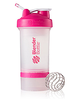 Шейкер BlenderBottle ProStak 16 oz/450 ml 3, 450 мл, прозорий із рожевою кришкою/transparent with pink cap