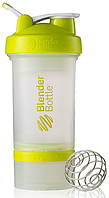 Шейкер BlenderBottle ProStak 16 oz/450 ml 3, 450 мл, прозорий із салатовою кришкою/transparent with bright green cap