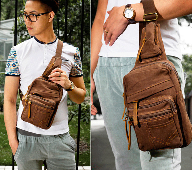 Рюкзак на одне плече Augur | коричневий