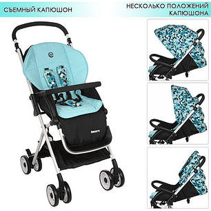 Дитяча прогулянкова коляска AMORE Блакитна (M 3405-12) з чохлом на ніжки, фото 2