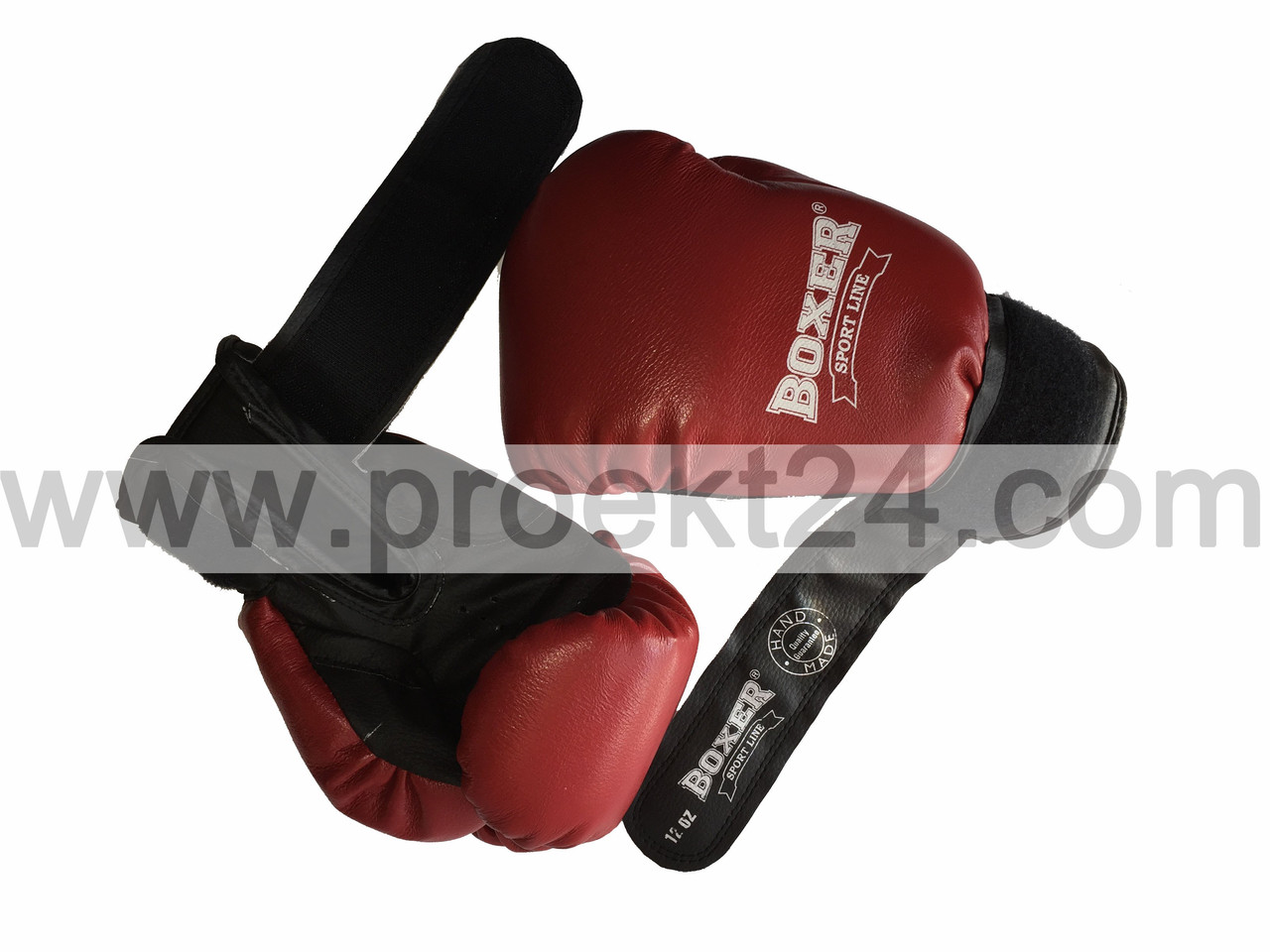 Боксерские перчатки BOXER 12 оz комбинированные красные - фото 4 - id-p520171792