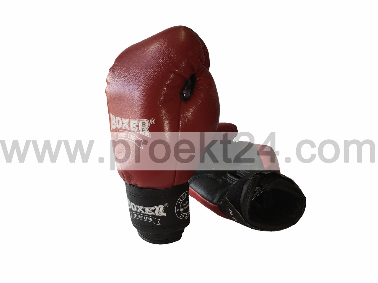 Боксерские перчатки BOXER 12 оz комбинированные красные - фото 3 - id-p520171792