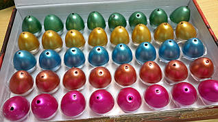 Рослинка "Яйця"/Мін.замовлення 40 шт./в уп 40 шт./середнього розміру, кольорові, перламутрові.