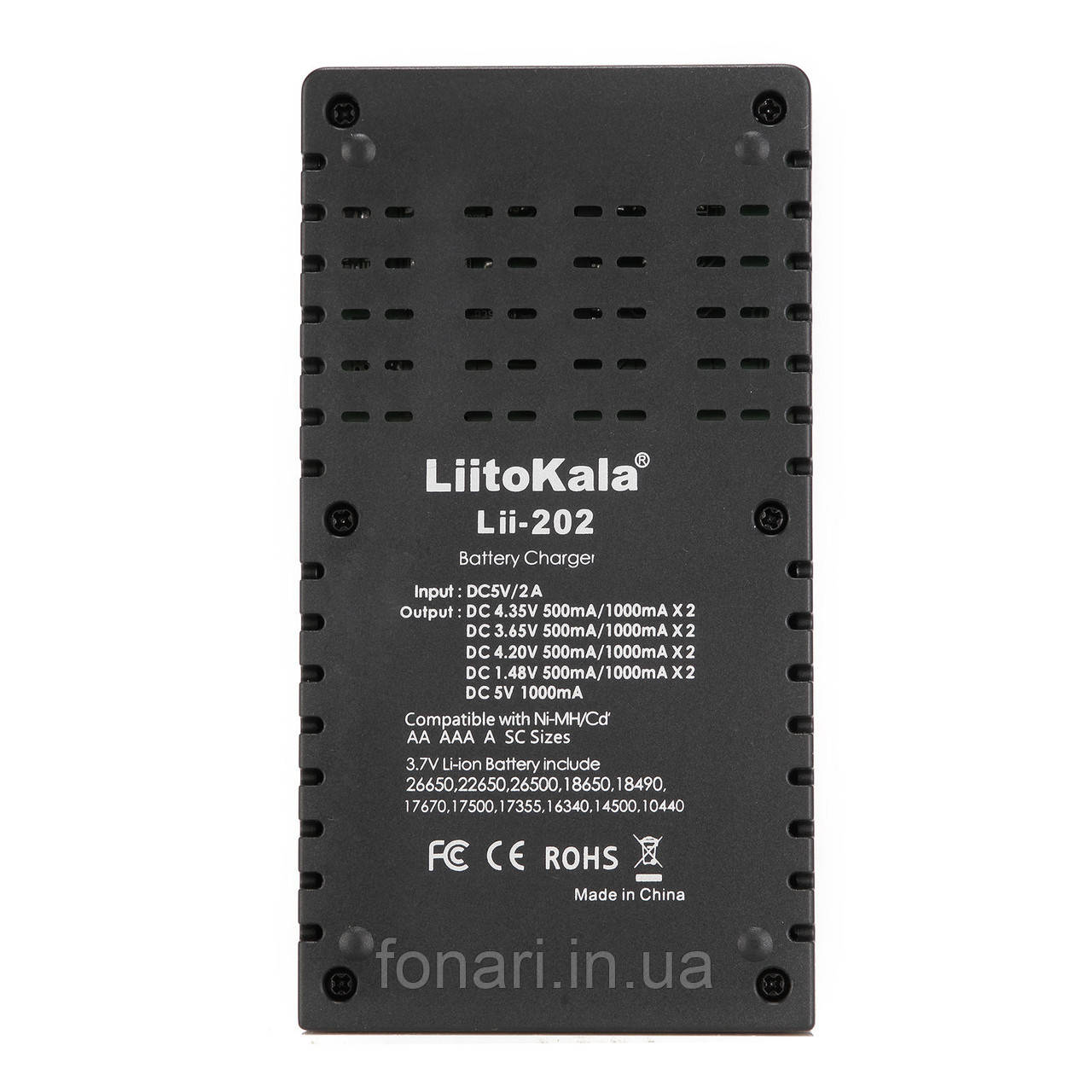 LiitoKala Lii-202 - Універсальний зарядний пристрій для Li-ion/LiFePO4/IMR/Ni-Mh/Ni-Cd + Power Bank - фото 3 - id-p520182127