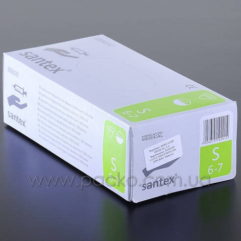 

Рукавички разові латекс SANTEX 100шт S