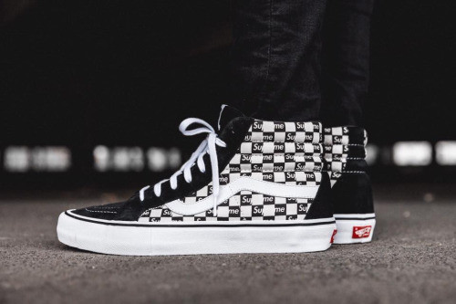  Vans SK8 Old Skool Black White x Supreme 