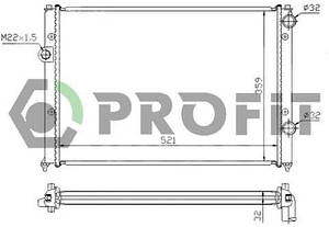 Радіатор охолодження Volkswagen Passat 88-96 Profit
