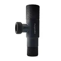 Кран угловой приборный Aquastrong D 814 1/2 х 1/2 черный