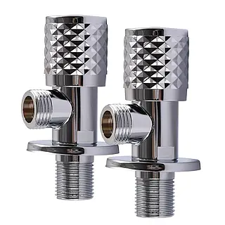 Кран угловой вентильный PROFESSIONAL EXCLUSIVE 1/2"х1/2" хром комплект 2 шт