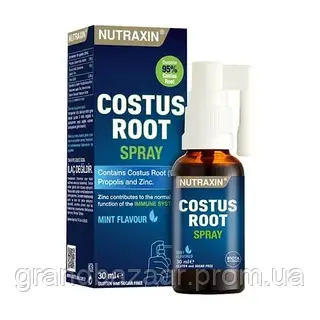 Спрей для горла Nutraxcin Costus Root Spray с корнем куст-и хинди (С ароматом мяты, 30 мл) — Мощная поддержка иммунитета и дыхател