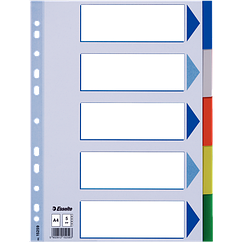 Роздільники пластикові з ПП A4 Esselte, 5 аркушів