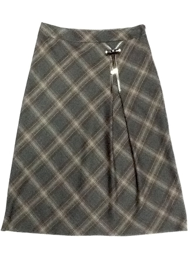 Спідниця жіноча в карту Alkis оливкова.трапеція, фото 1