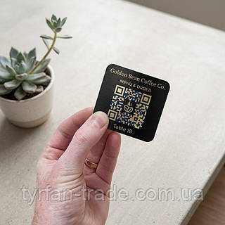 Металлическая табличка с QR-кодом для меню кафе баров и ресторанов