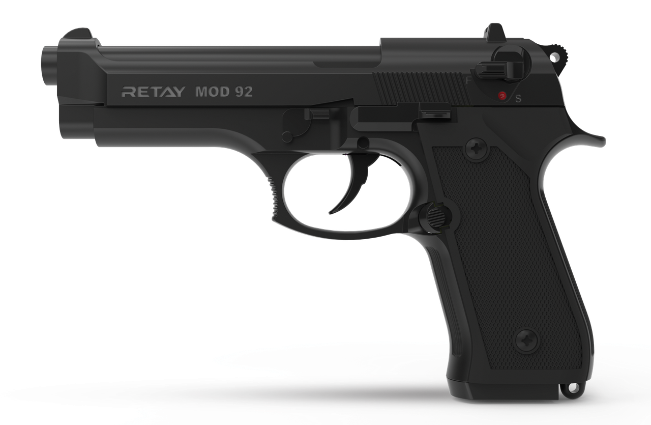 Пістолет стартовий Retay Mod.92, 9мм. Колір - Black