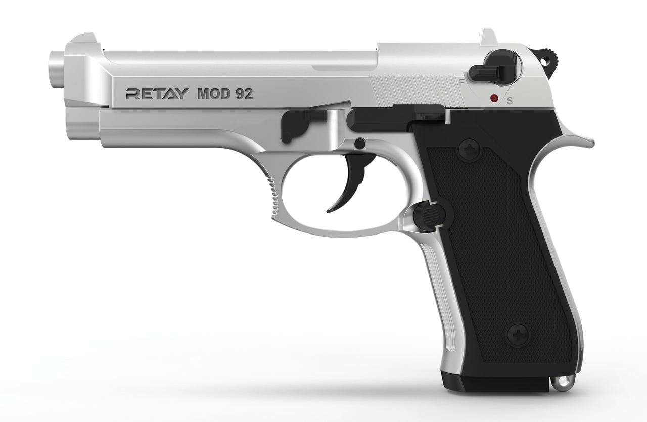 Пістолет стартовий Retay Mod.92, 9мм. Колір - Chrome