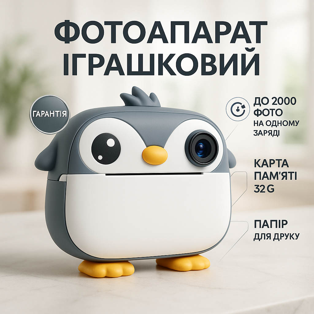 Камери миттєвого друку, Дитячий фотоапарат з фотопринтером, Фотокамера з миттєвим друком фото JW-26, фото 1