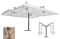 Большой четырехкупольный усиленный зонт Квадро (6х6м) - для кафе летней площадки и ресторана