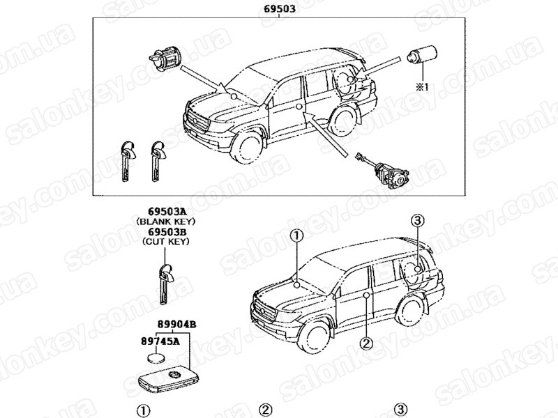 Замок лівих дверей Toyota Land Cruiser 200