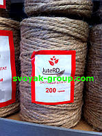 Шпагат джутовий на паперовій шпулі "Jute RD" 200 г/75 м. діаметр нитки — 3 мм.