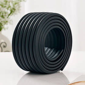 Стрічка захисна на меблі від дітей ребриста. Чорна (00074)