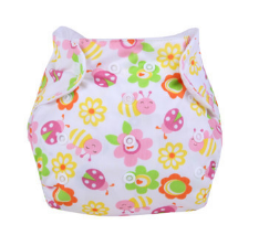 Багаторазовий підгузник з флісовою кишенею "Квіти" вага до 13 кг 30134