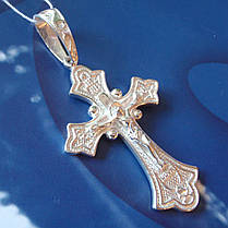 Срібний хрест з об'ємним розп'яттям, 11 грамів, фото 3